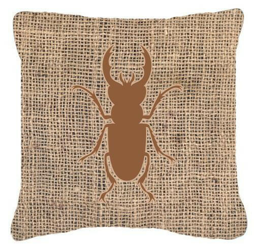 Beetle Burlap and Brown   Canvas Fabric Decorative Pillow BB1063 - the-store.com