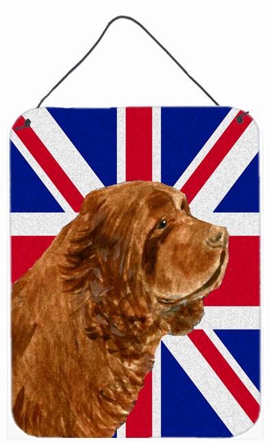 Sussex Spaniel with English Union Jack British Flag Wall or Door Hanging Prints SS4952DS1216 by Caroline's Treasures