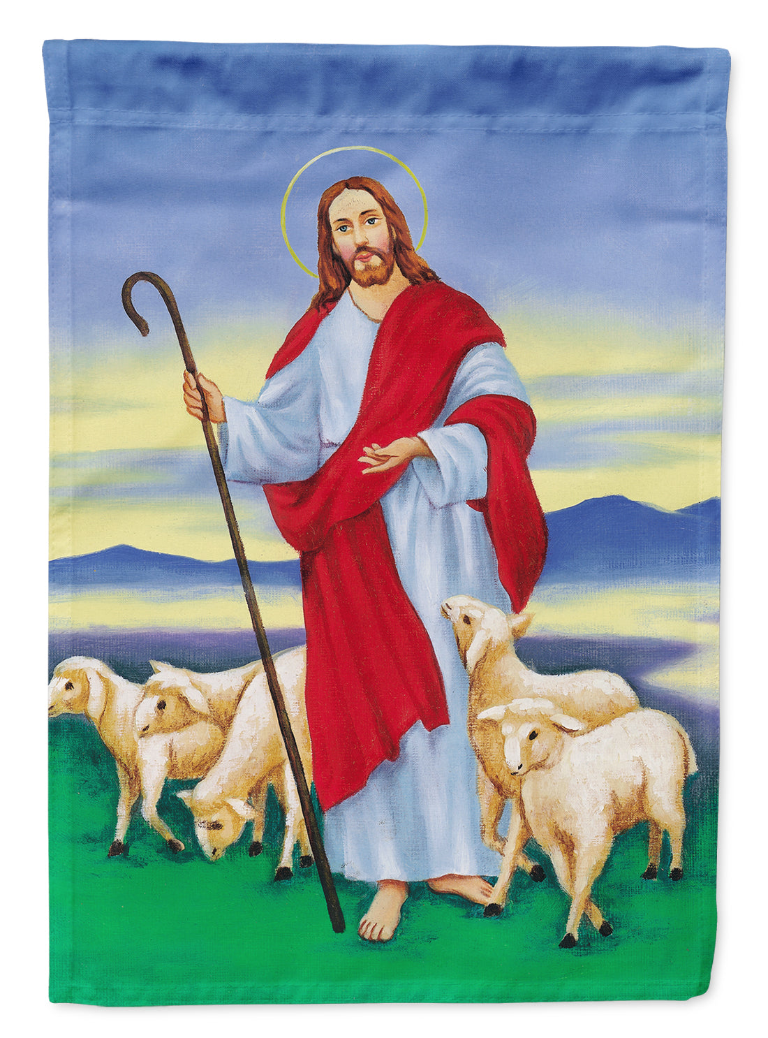 Jesus The Good Shepherd Flag Canvas House Size AAH6876CHF