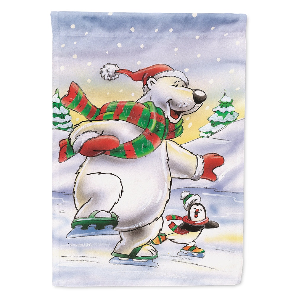 Holiday Polar Bears Ice Skating Flag Canvas House Size AAH7270CHF