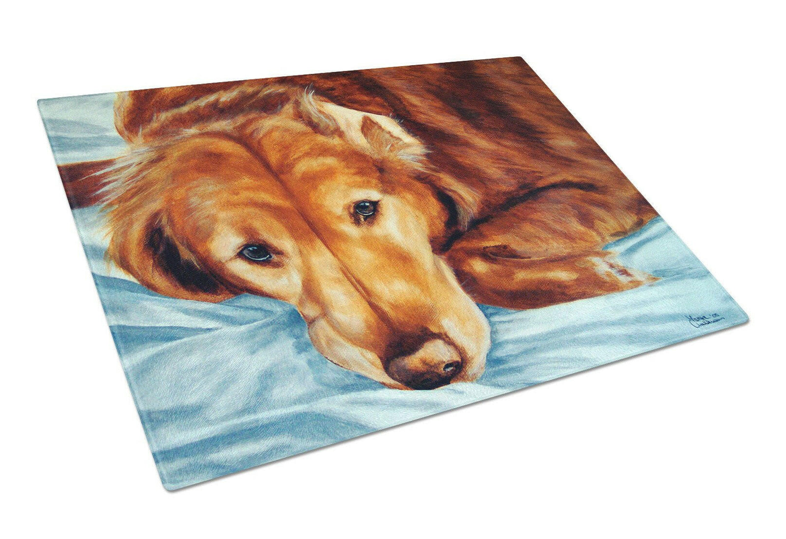 Golden Retriever by Tanya and Craig Amberson Glass Cutting Board Large AMB1040LCB by Caroline's Treasures