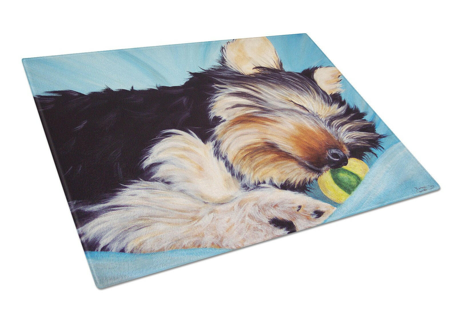 Naptime Yorkie Yorkshire Terrier Glass Cutting Board Large AMB1075LCB by Caroline's Treasures