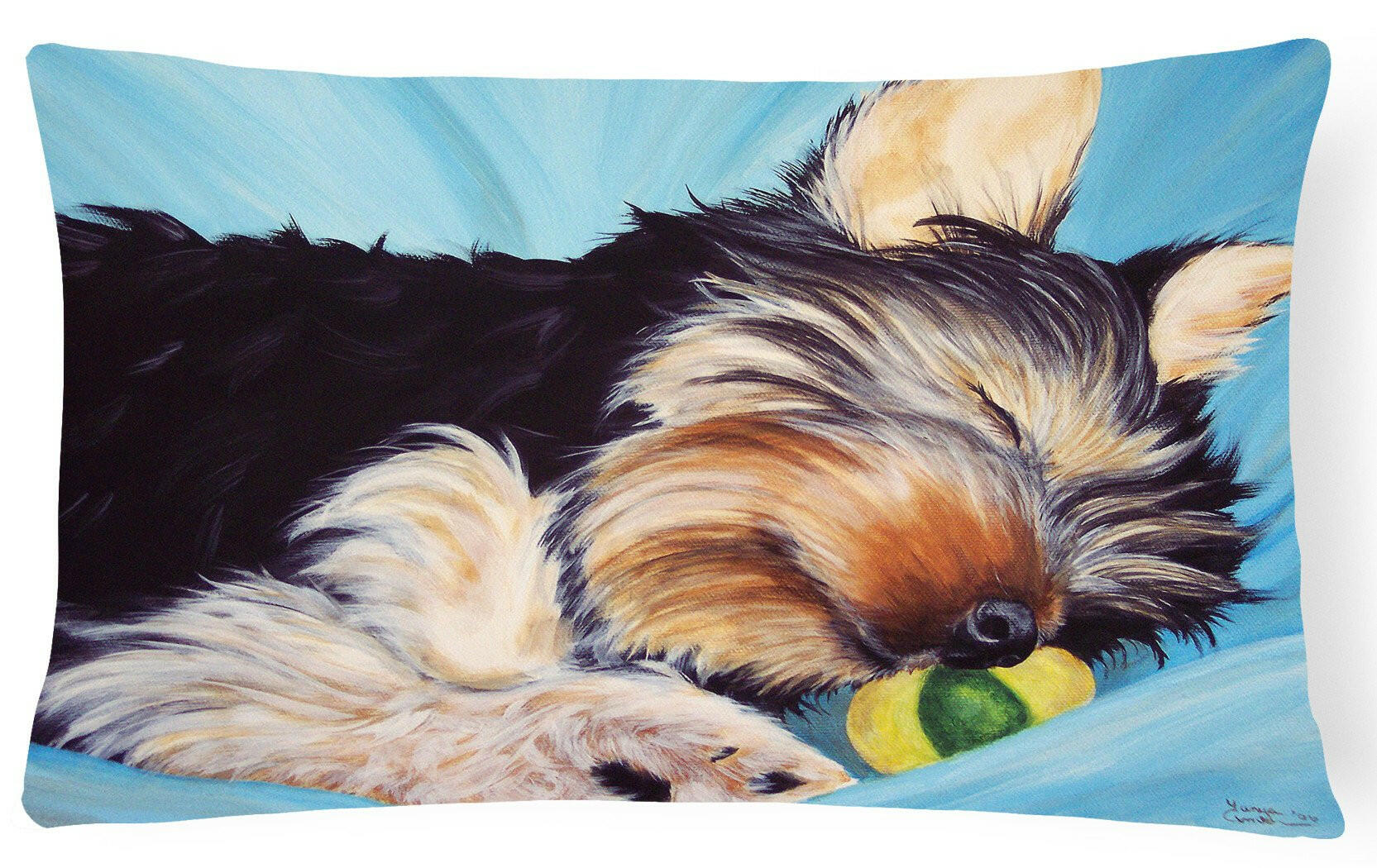 Naptime Yorkie Yorkshire Terrier Fabric Decorative Pillow AMB1075PW1216 by Caroline's Treasures