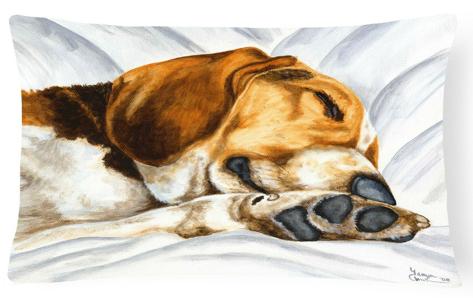 Beagle Bliss Fabric Decorative Pillow AMB1076PW1216 by Caroline's Treasures