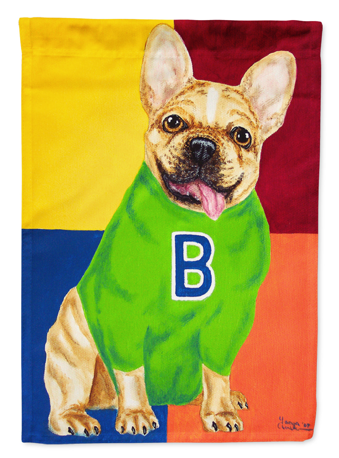 French Bulldog Go Team Flag Canvas House Size AMB1138CHF