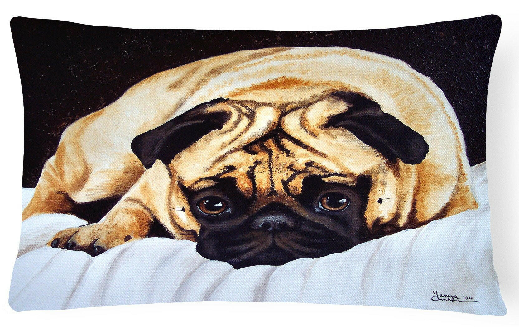 Fred the Pug Fabric Decorative Pillow AMB1194PW1216 by Caroline's Treasures