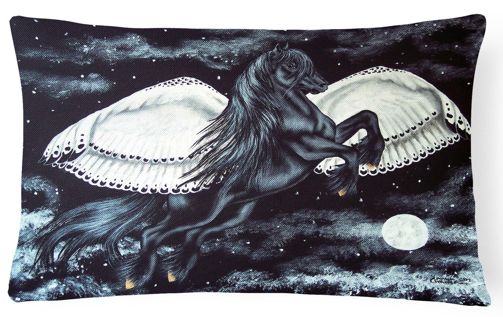 Black Flying Horse Fabric Decorative Pillow AMB1222PW1216 by Caroline's Treasures