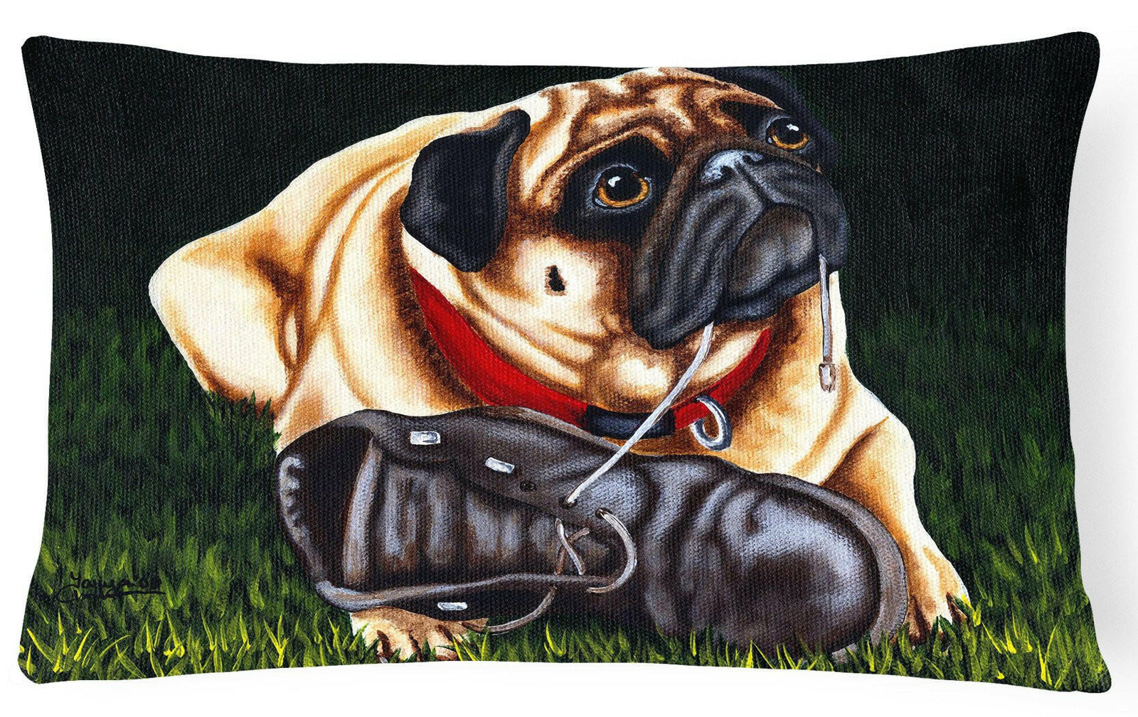 Cluster Buster the Pug Fabric Decorative Pillow AMB1382PW1216 by Caroline's Treasures