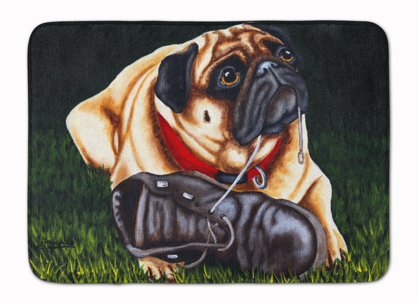 Cluster Buster the Pug Machine Washable Memory Foam Mat AMB1382RUG - the-store.com