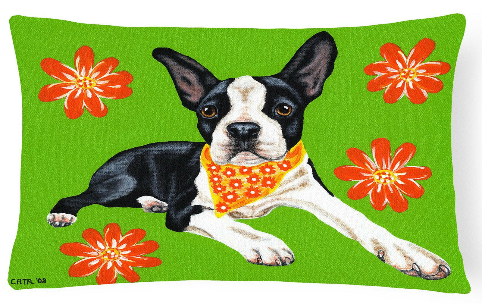 Cosmo Cutie Boston Terrier Fabric Decorative Pillow AMB1385PW1216 by Caroline's Treasures