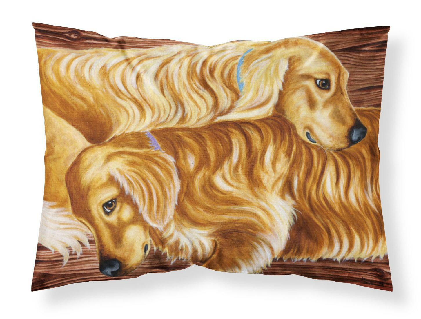 Zeus and Chloie the Golden Retrievers Fabric Standard Pillowcase AMB1387PILLOWCASE by Caroline's Treasures