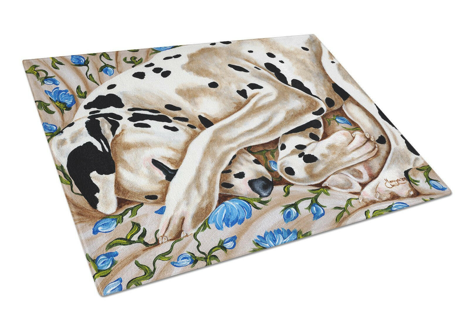 Bed of Roses Dalmatian Glass Cutting Board Large AMB1407LCB by Caroline's Treasures