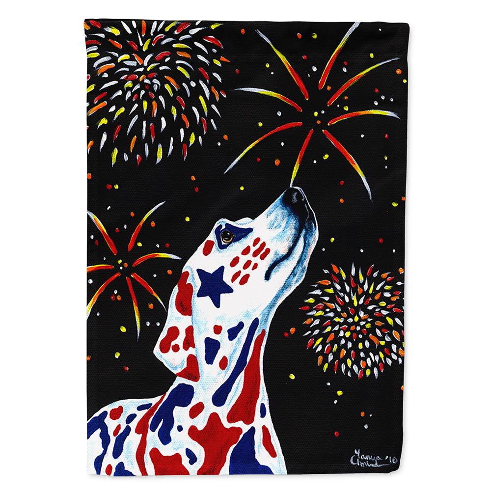 For our Heros Fireworks Patriotic Dalmatian Flag Canvas House Size AMB1451CHF