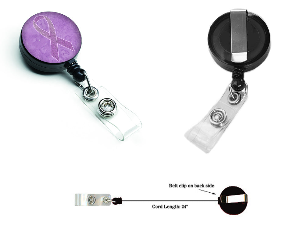 Lavender Ribbon for All Cancer Awareness Retractable Badge Reel AN1200BR