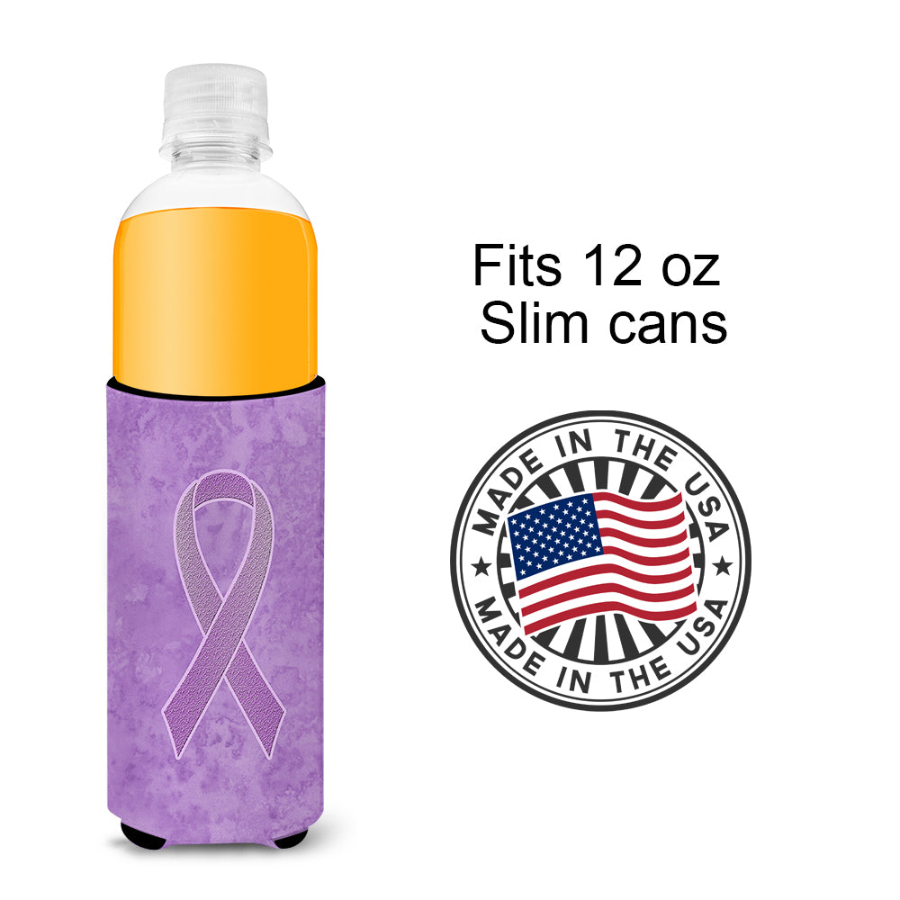 Lavender Ribbon for All Cancer Awareness Ultra Beverage Insulators for slim cans AN1200MUK.