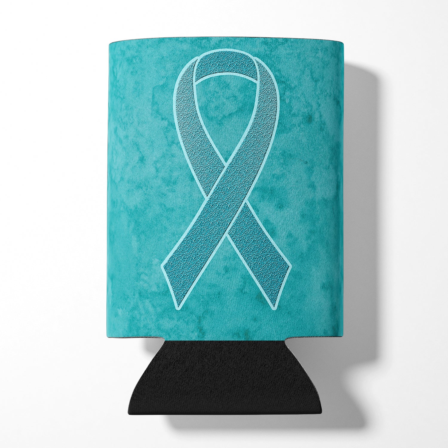 Teal Ribbon for Ovarian Cancer Awareness Can or Bottle Hugger AN1201CC