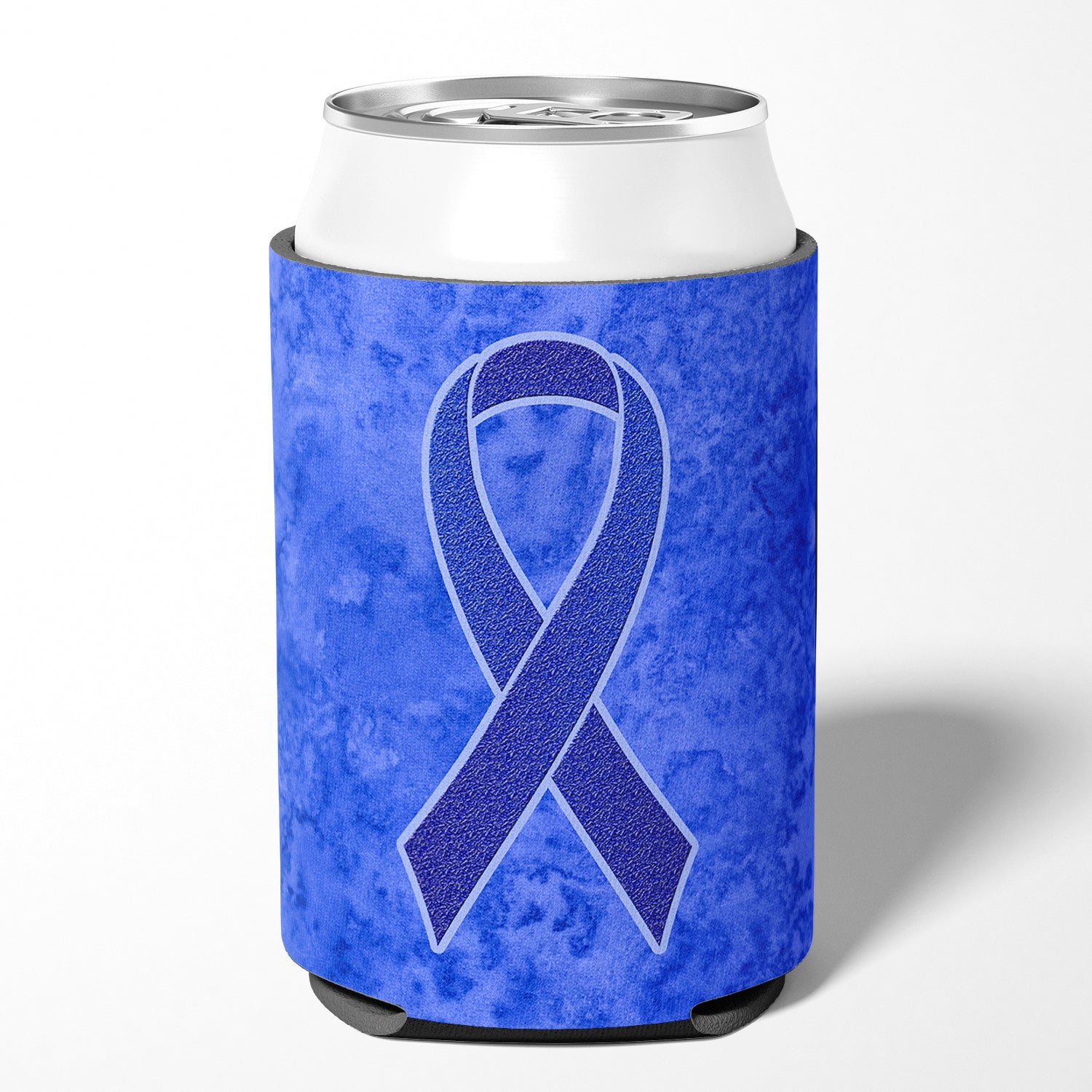 Dark Blue Ribbon for Colon Cancer Awareness Can or Bottle Hugger AN1202CC
