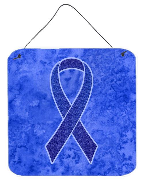 Dark Blue Ribbon for Colon Cancer Awareness Wall or Door Hanging Prints AN1202DS66 by Caroline's Treasures