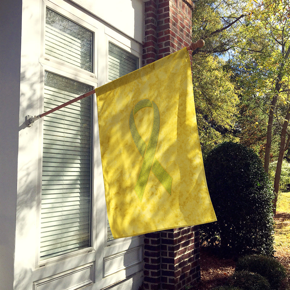 Yellow Ribbon for Sarcoma, Bone or Bladder Cancer Awareness Flag Canvas House Size AN1203CHF