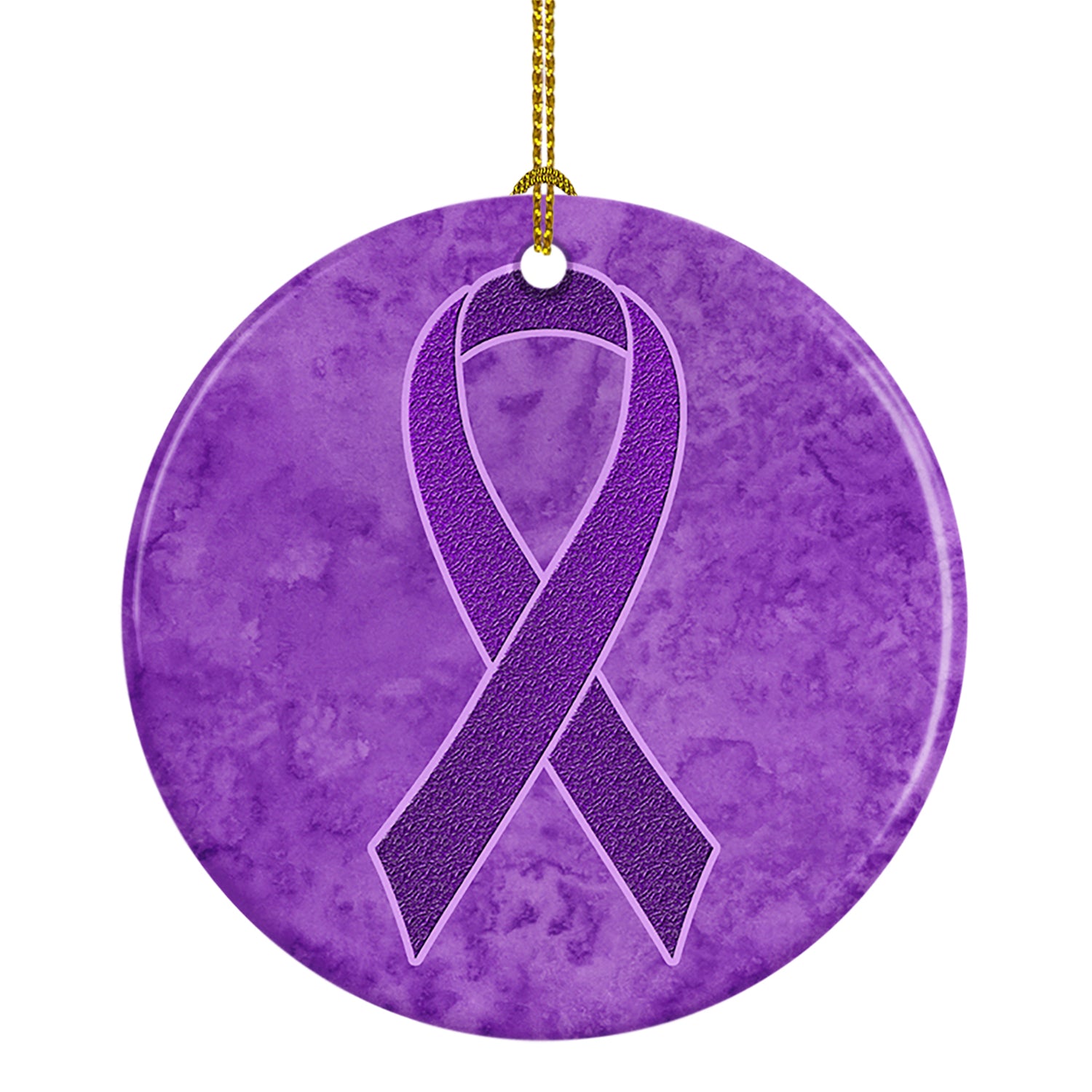 Purple Ribbon for Pancreatic and Leiomyosarcoma Cancer Awareness Ceramic Ornament AN1207CO1 - the-store.com