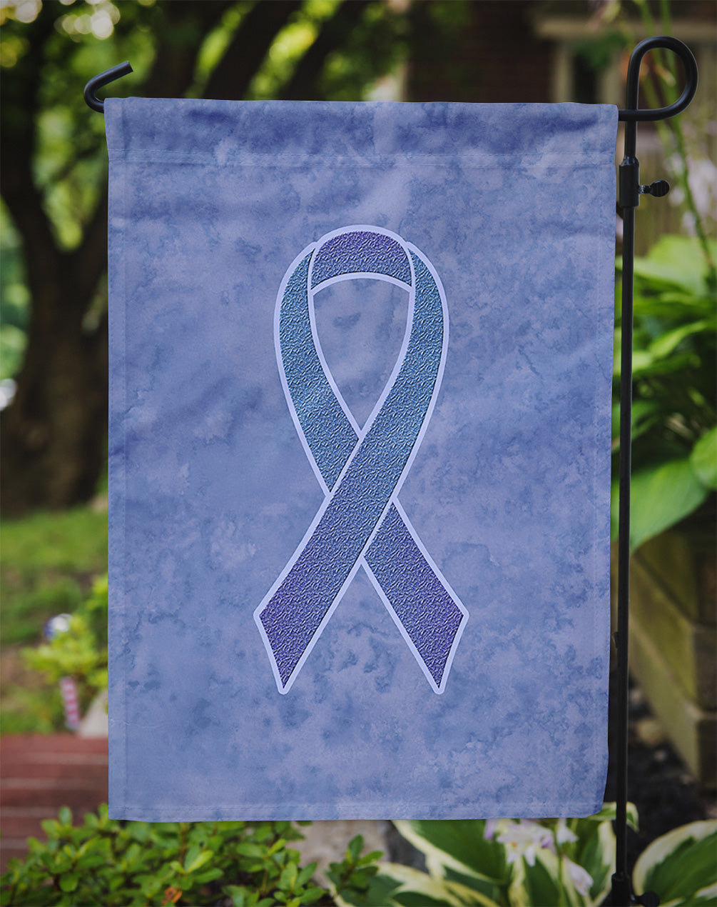 Periwinkle Blue Ribbon for Esophageal and Stomach Cancer Awareness Flag Garden Size