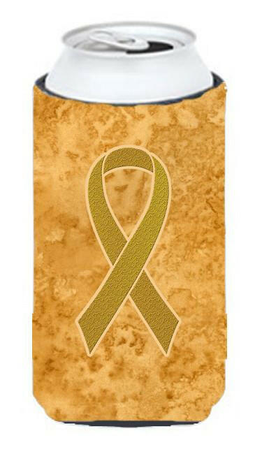 Gold Ribbon for Childhood Cancers Awareness Tall Boy Beverage Insulator Hugger AN1209TBC by Caroline's Treasures