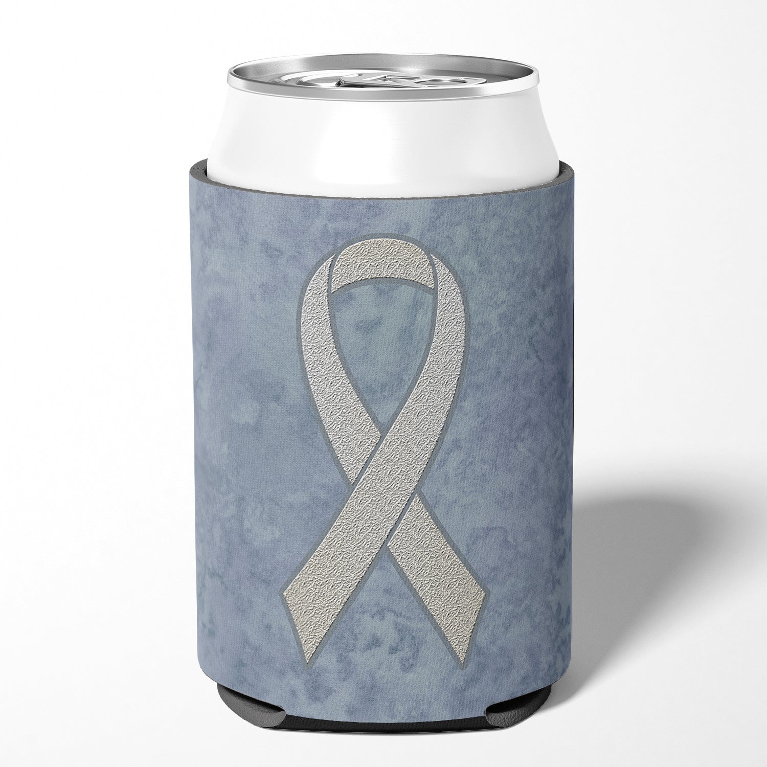 Clear Ribbon for Lung Cancer Awareness Can or Bottle Hugger AN1210CC.