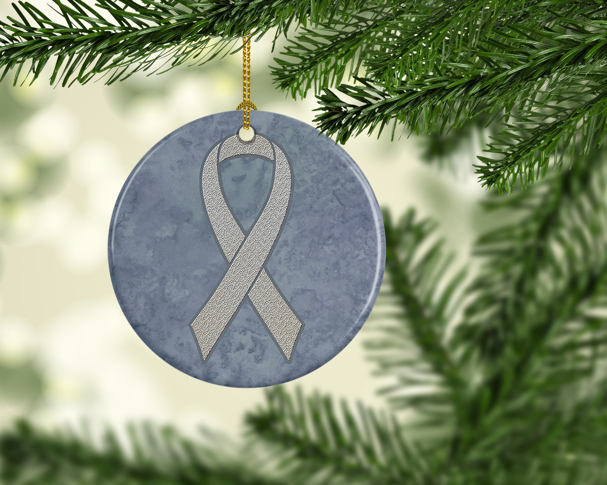 Clear Ribbon for Lung Cancer Awareness Ceramic Ornament AN1210CO1 - the-store.com