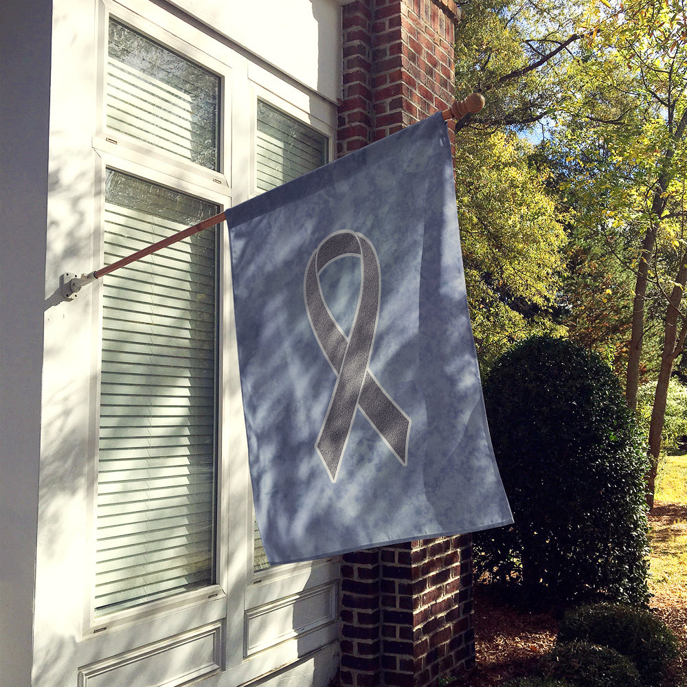 Grey Ribbon for Brain Cancer Awareness Flag Canvas House Size AN1211CHF