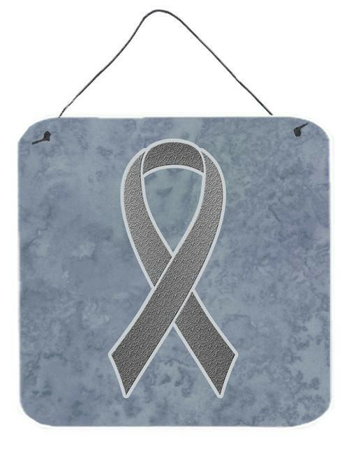 Grey Ribbon for Brain Cancer Awareness Wall or Door Hanging Prints AN1211DS66 by Caroline&#39;s Treasures