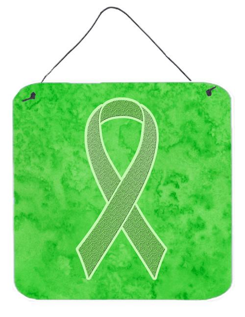 Lime Green Ribbon for Lymphoma Cancer Awareness Wall or Door Hanging Prints AN1212DS66 by Caroline's Treasures