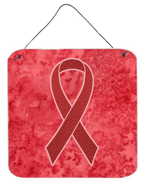 Red Ribbon for Aids Awareness Wall or Door Hanging Prints AN1213DS66 by Caroline's Treasures
