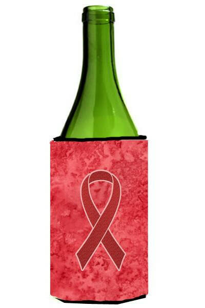 Red Ribbon for Aids Awareness Wine Bottle Beverage Insulator Hugger AN1213LITERK by Caroline&#39;s Treasures