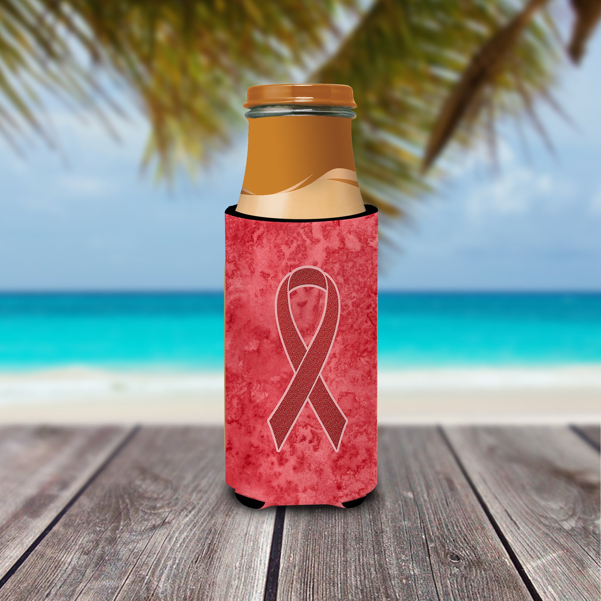 Red Ribbon for Aids Awareness Ultra Beverage Insulators for slim cans AN1213MUK