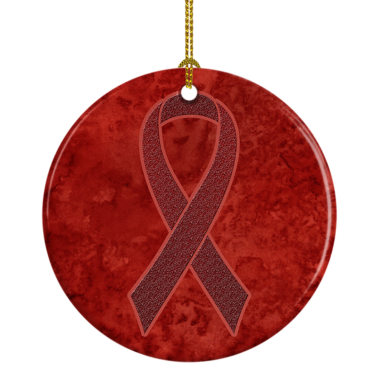 Burgundy Ribbon for Multiple Myeloma Cancer Awareness Ceramic Ornament AN1214CO1 - the-store.com