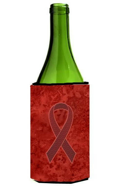 Burgundy Ribbon for Multiple Myeloma Cancer Awareness Wine Bottle Beverage Insulator Hugger AN1214LITERK by Caroline&#39;s Treasures