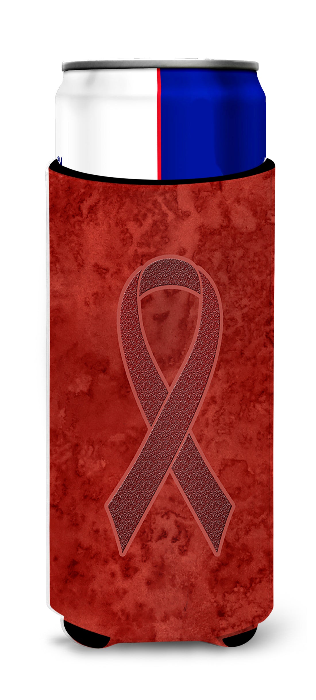 Burgundy Ribbon for Multiple Myeloma Cancer Awareness Ultra Beverage Insulators for slim cans AN1214MUK