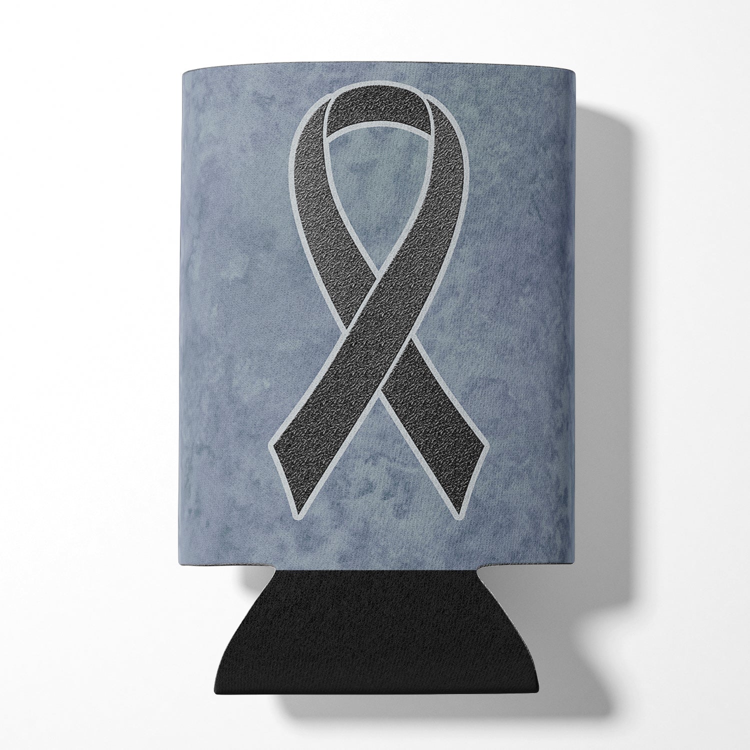 Black Ribbon for Melanoma Cancer Awareness Can or Bottle Hugger AN1216CC.