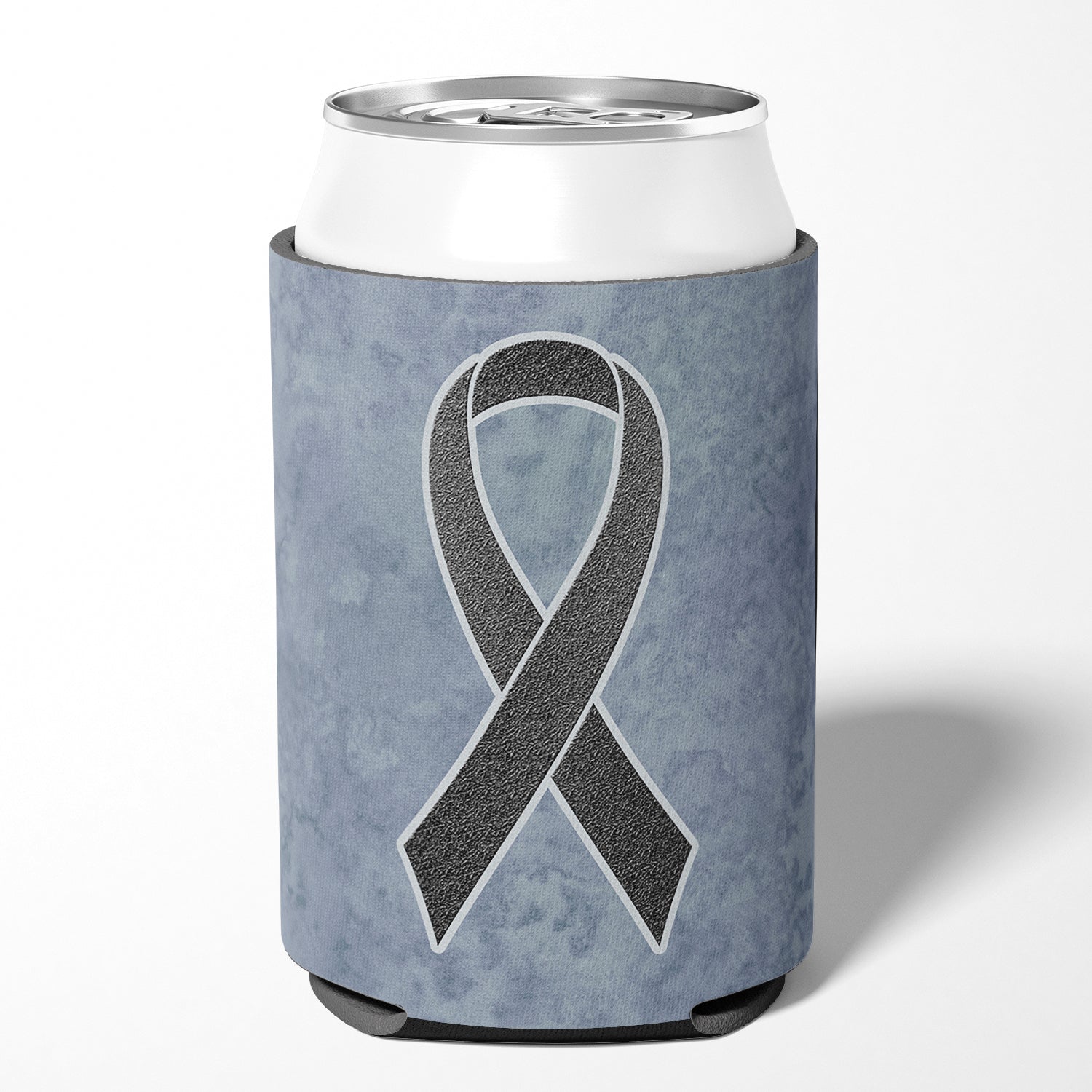 Black Ribbon for Melanoma Cancer Awareness Can or Bottle Hugger AN1216CC