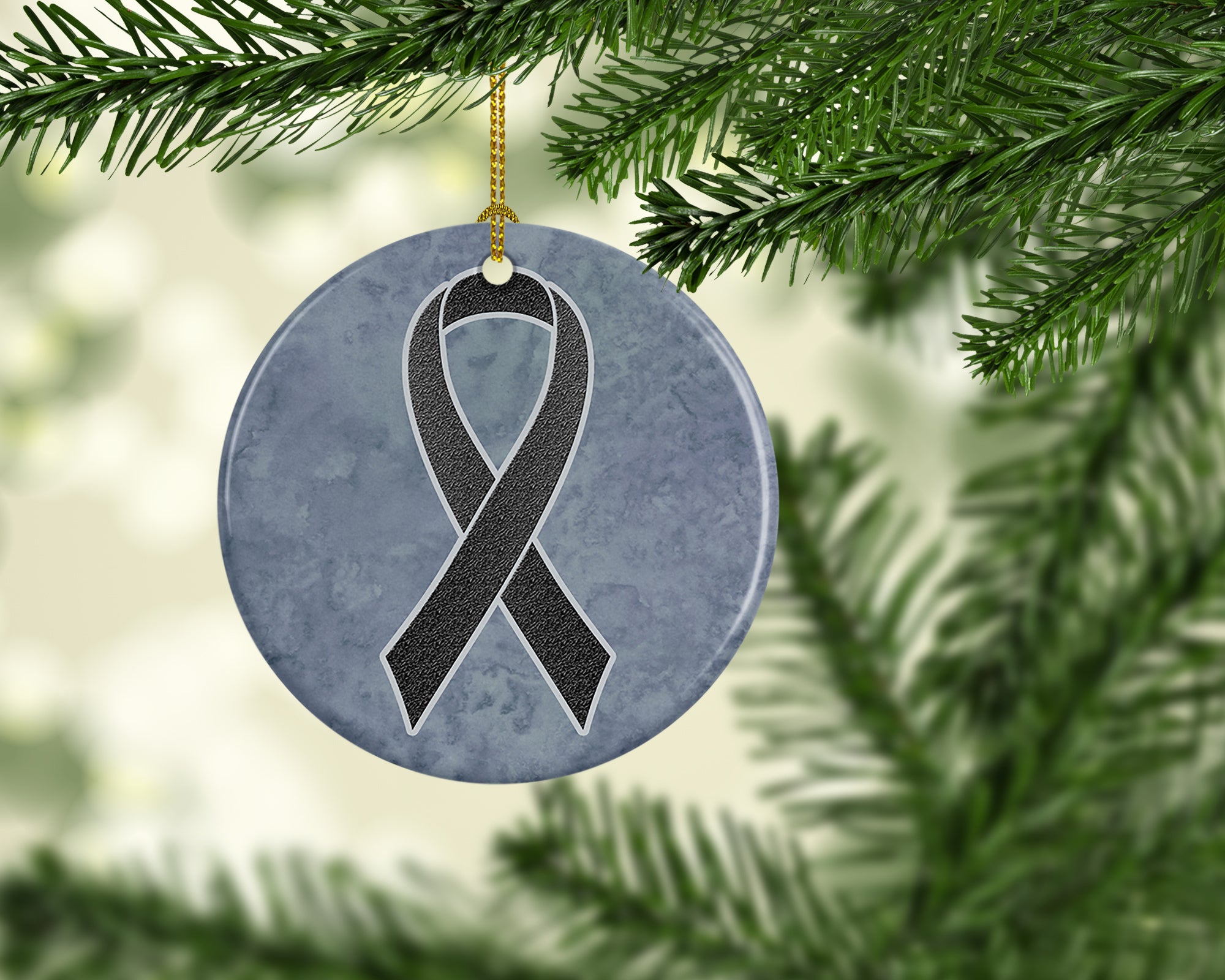 Black Ribbon for Melanoma Cancer Awareness Ceramic Ornament AN1216CO1 - the-store.com