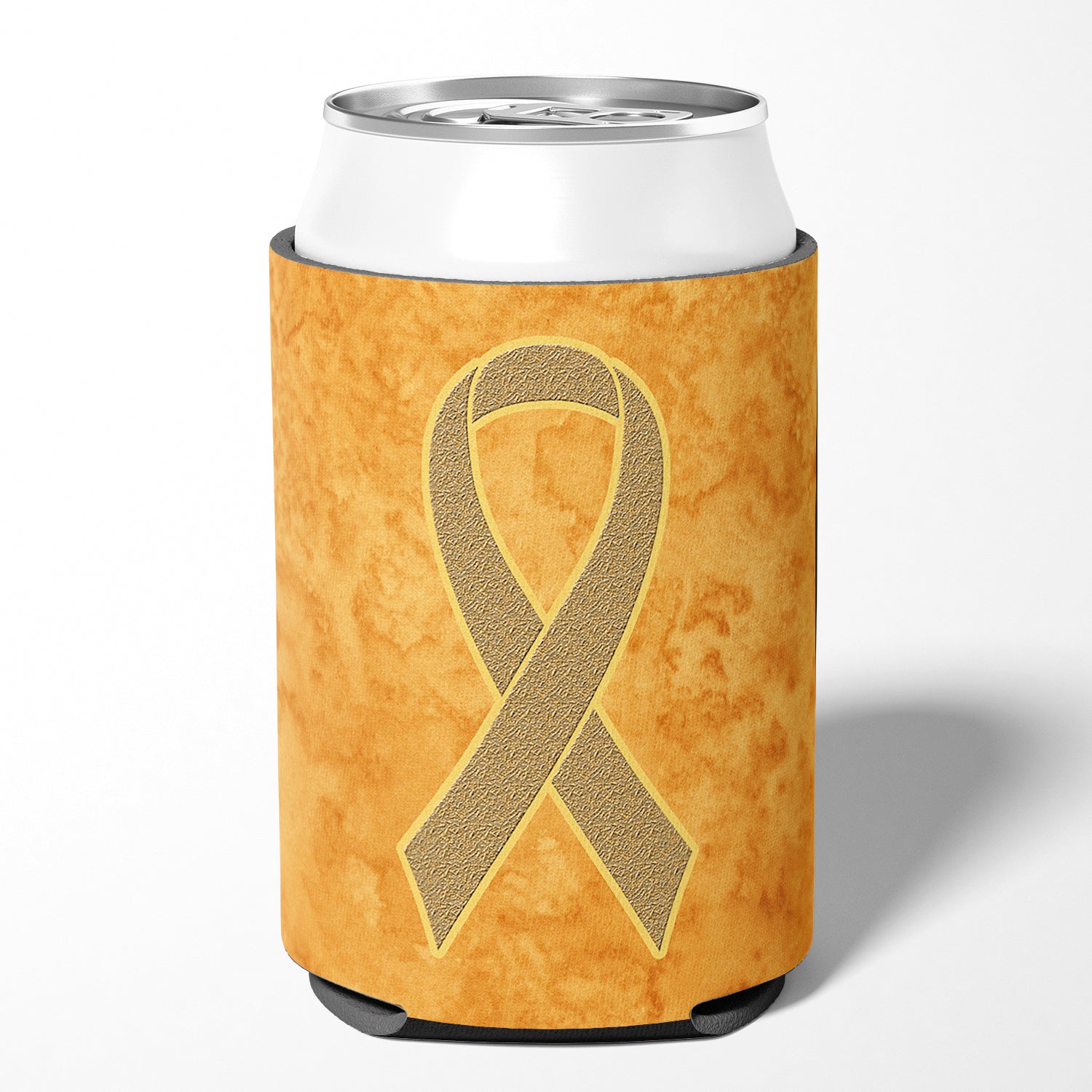 Peach Ribbon for Uterine Cancer Awareness Can or Bottle Hugger AN1219CC.