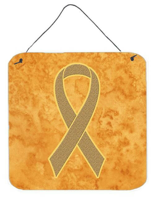 Peach Ribbon for Uterine Cancer Awareness Wall or Door Hanging Prints AN1219DS66 by Caroline&#39;s Treasures