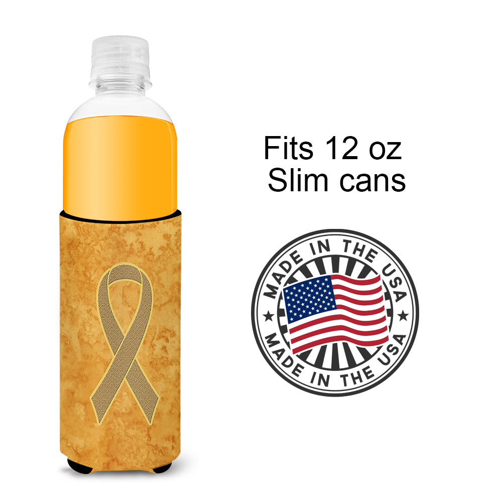 Peach Ribbon for Uterine Cancer Awareness Ultra Beverage Insulators for slim cans AN1219MUK.