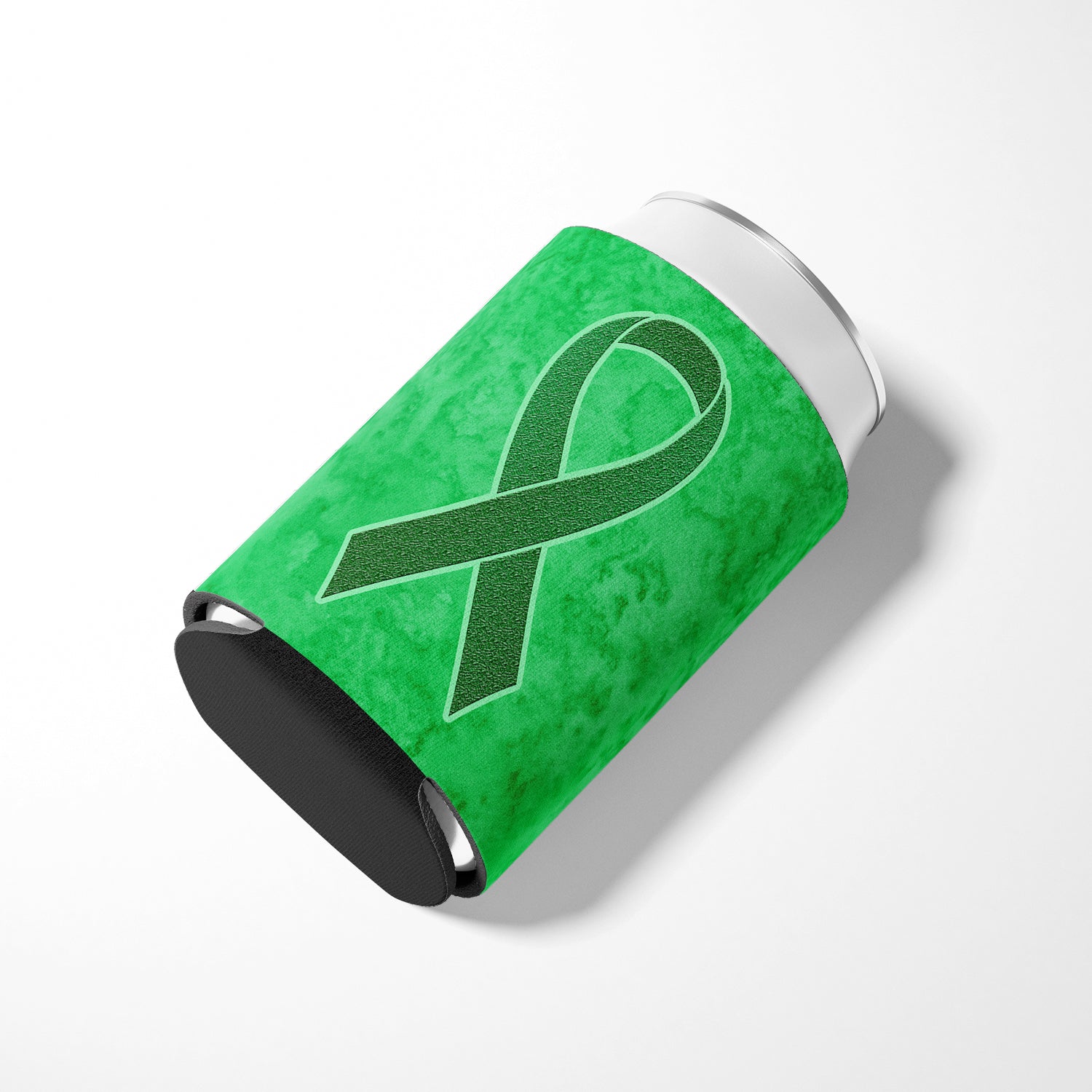 Kelly Green Ribbon for Kidney Cancer Awareness Can or Bottle Hugger AN1220CC.