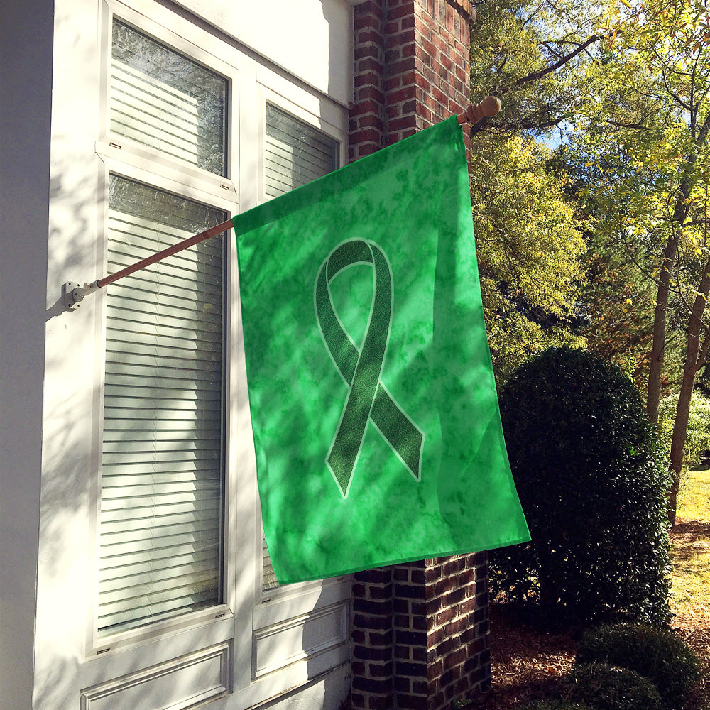 Kelly Green Ribbon for Kidney Cancer Awareness Flag Canvas House Size AN1220CHF