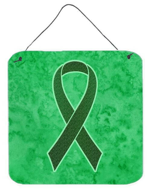 Emerald Green Ribbon for Liver Cancer Awareness Wall or Door Hanging Prints AN1221DS66 by Caroline&#39;s Treasures