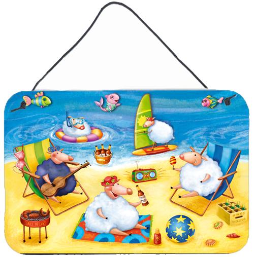 Party Pigs on the Beach Wall or Door Hanging Prints by Caroline's Treasures