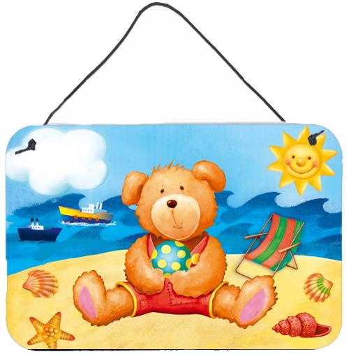 Teddy Bear on the Beach Wall or Door Hanging Prints by Caroline's Treasures