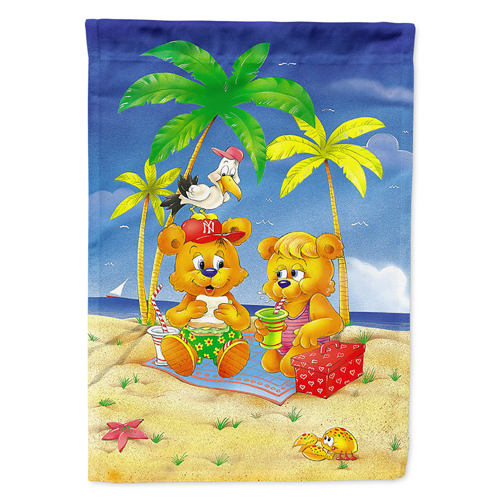 Teddy Bears Picnic on the Beach Flag Canvas House Size APH0239CHF