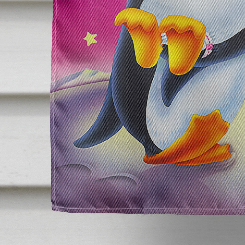 Just Married Wedding Penguins Flag Canvas House Size APH0244CHF